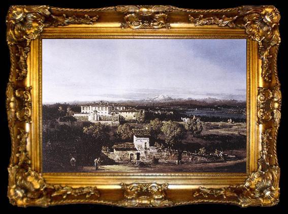 framed  Bernardo Bellotto View of the Villa Cagnola at Gazzada near Varese, ta009-2